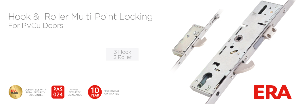 ERA 3 Hook 2 Roller Multi Point Door Lock 