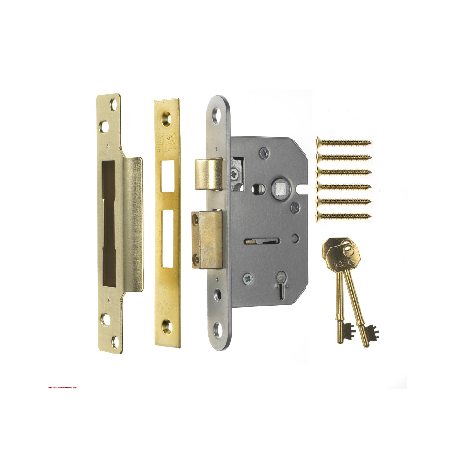 High Quality 3 Lever 64mm Reversible Mortice Sash Lock in Satin Stainless Steel 